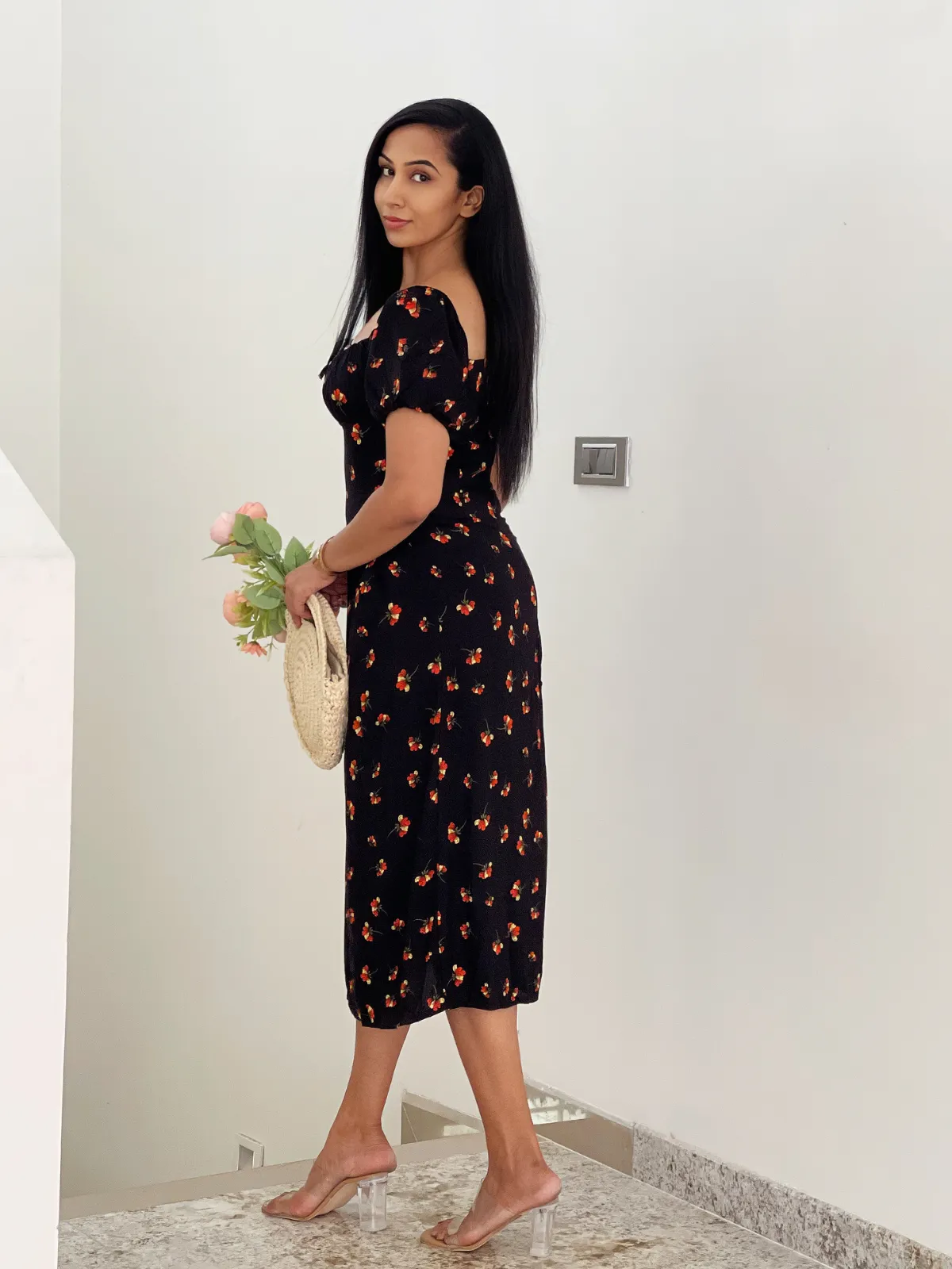 Madison Black floral dress