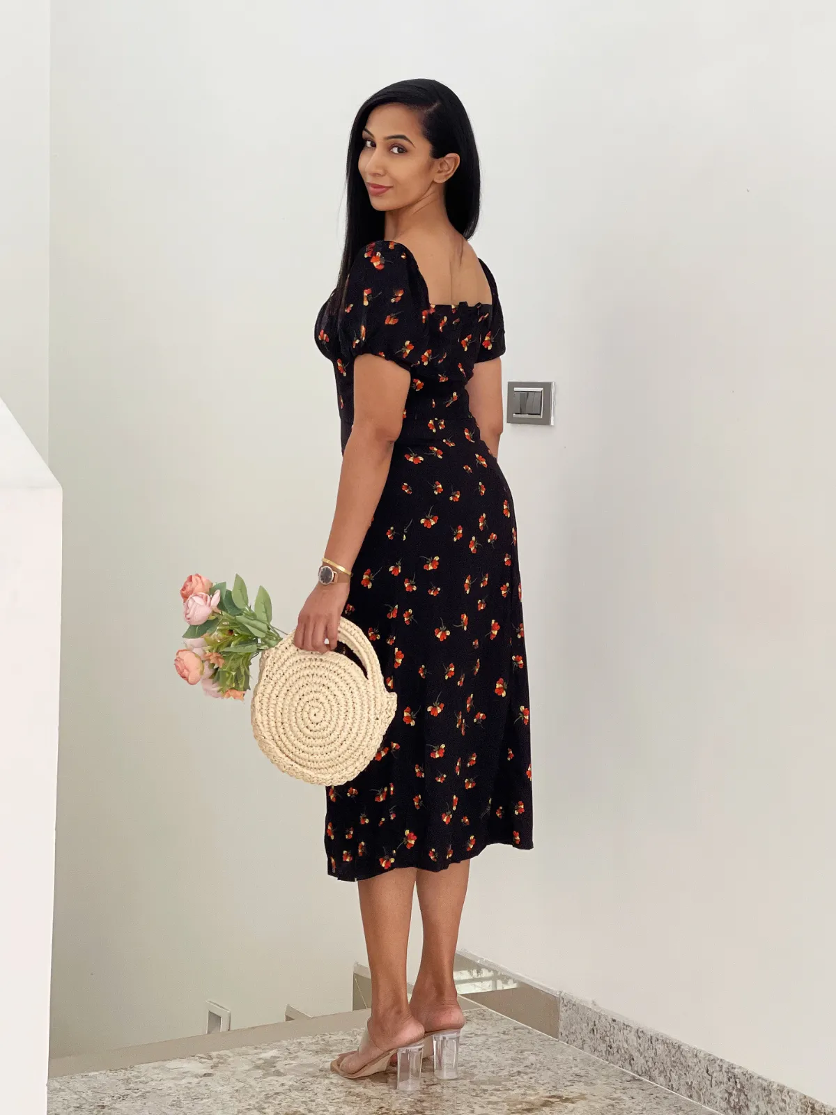 Madison Black floral dress