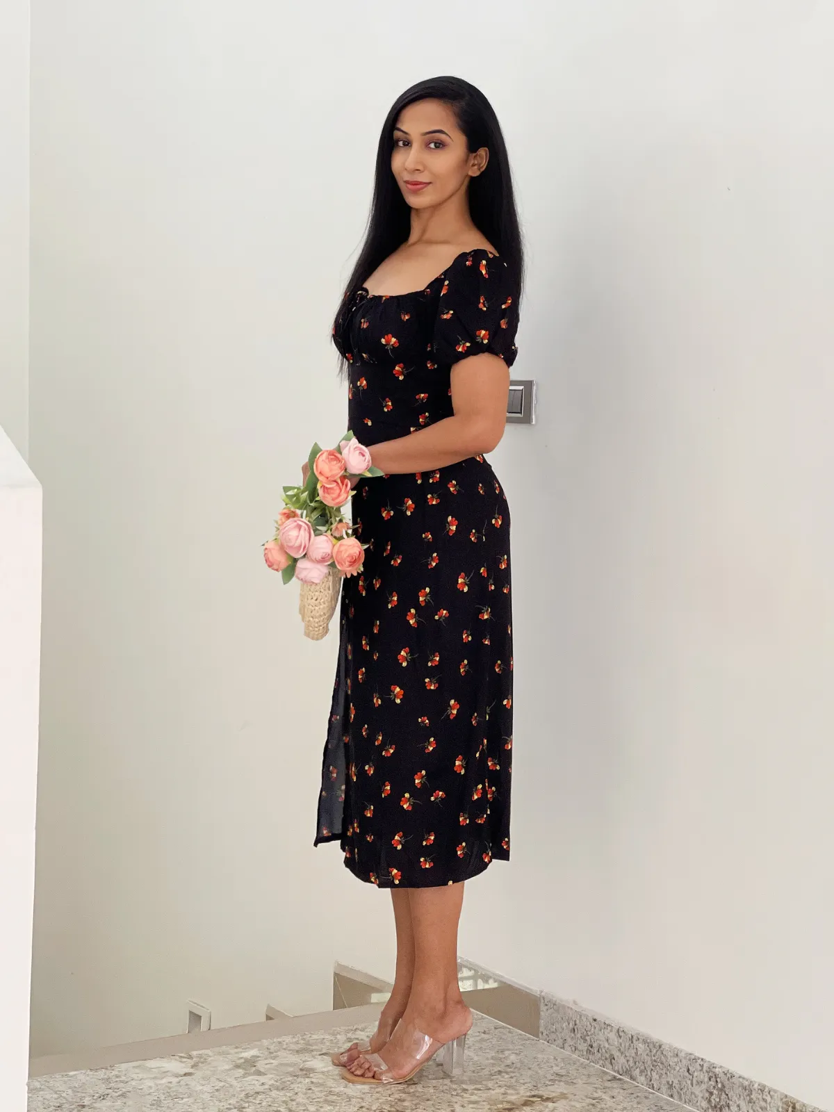 Madison Black floral dress