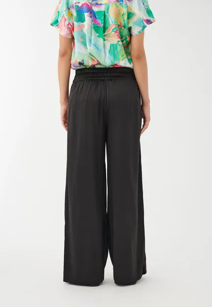 Margo Black Silk Wide Leg Pants