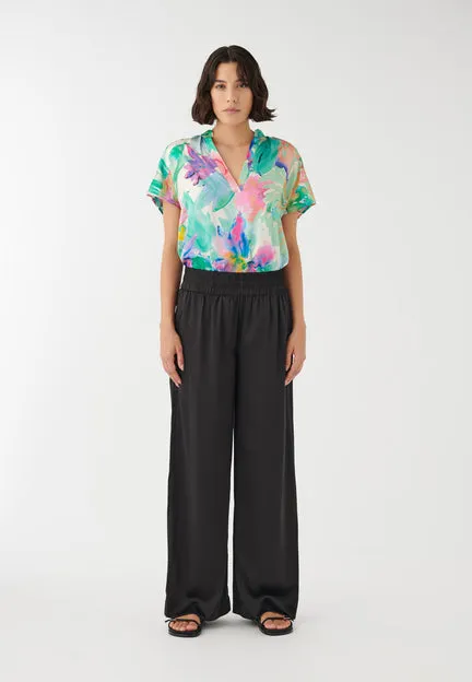 Margo Black Silk Wide Leg Pants