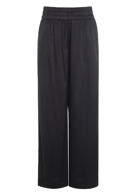 Margo Black Silk Wide Leg Pants