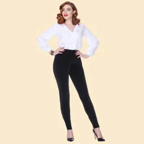 Marina High Waist Stretch Velvet Pant