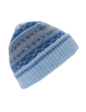 Marischal Fair isle beanie hat - Blue