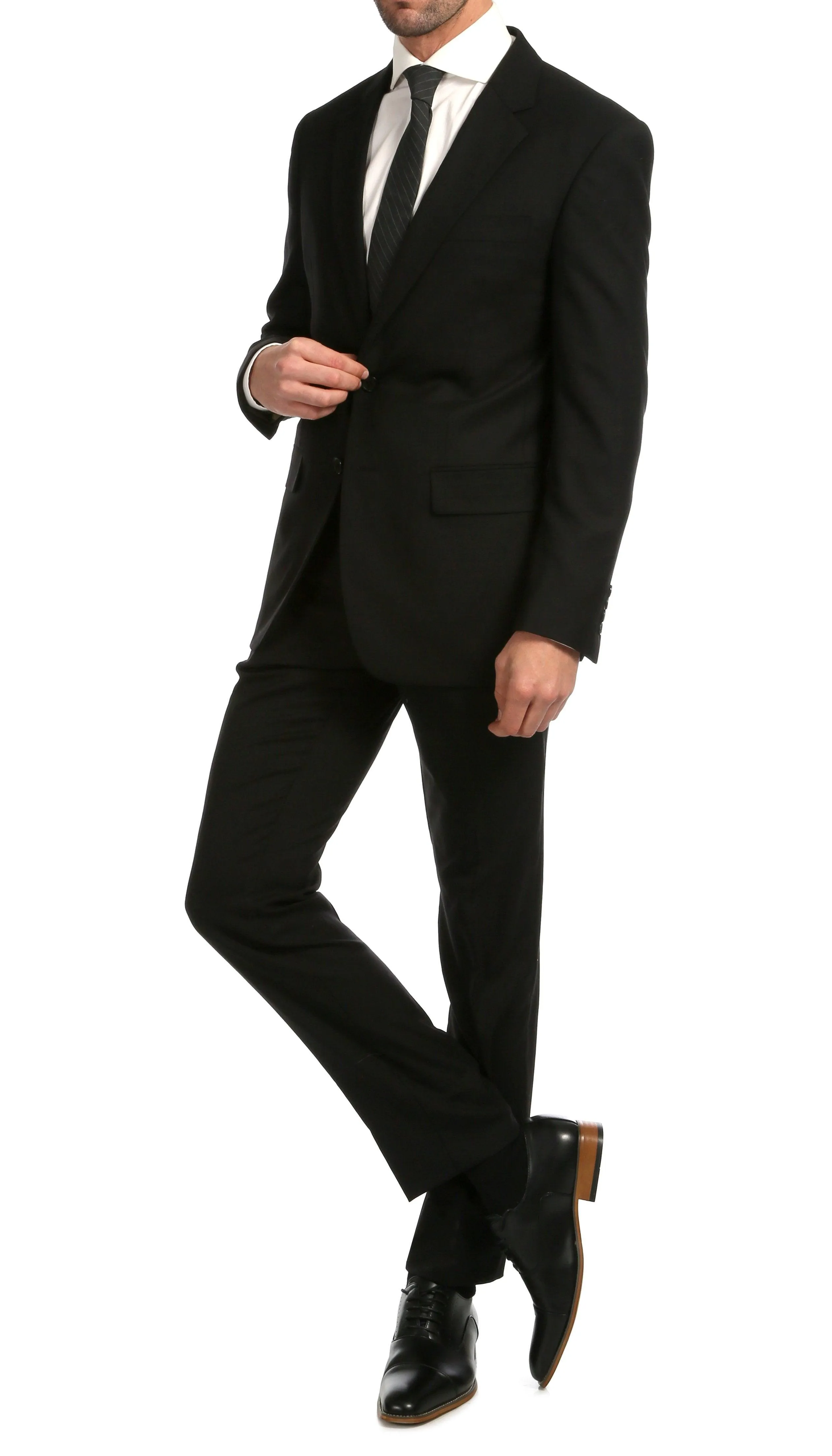 Mason Black Men's Premium 2 Piece Wool Slim Fit Suit