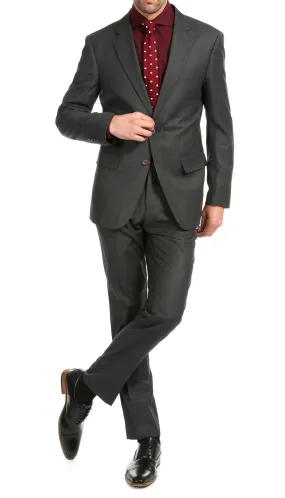 Mason Charcoal Men's Premium 2 Piece Wool Slim Fit Suit