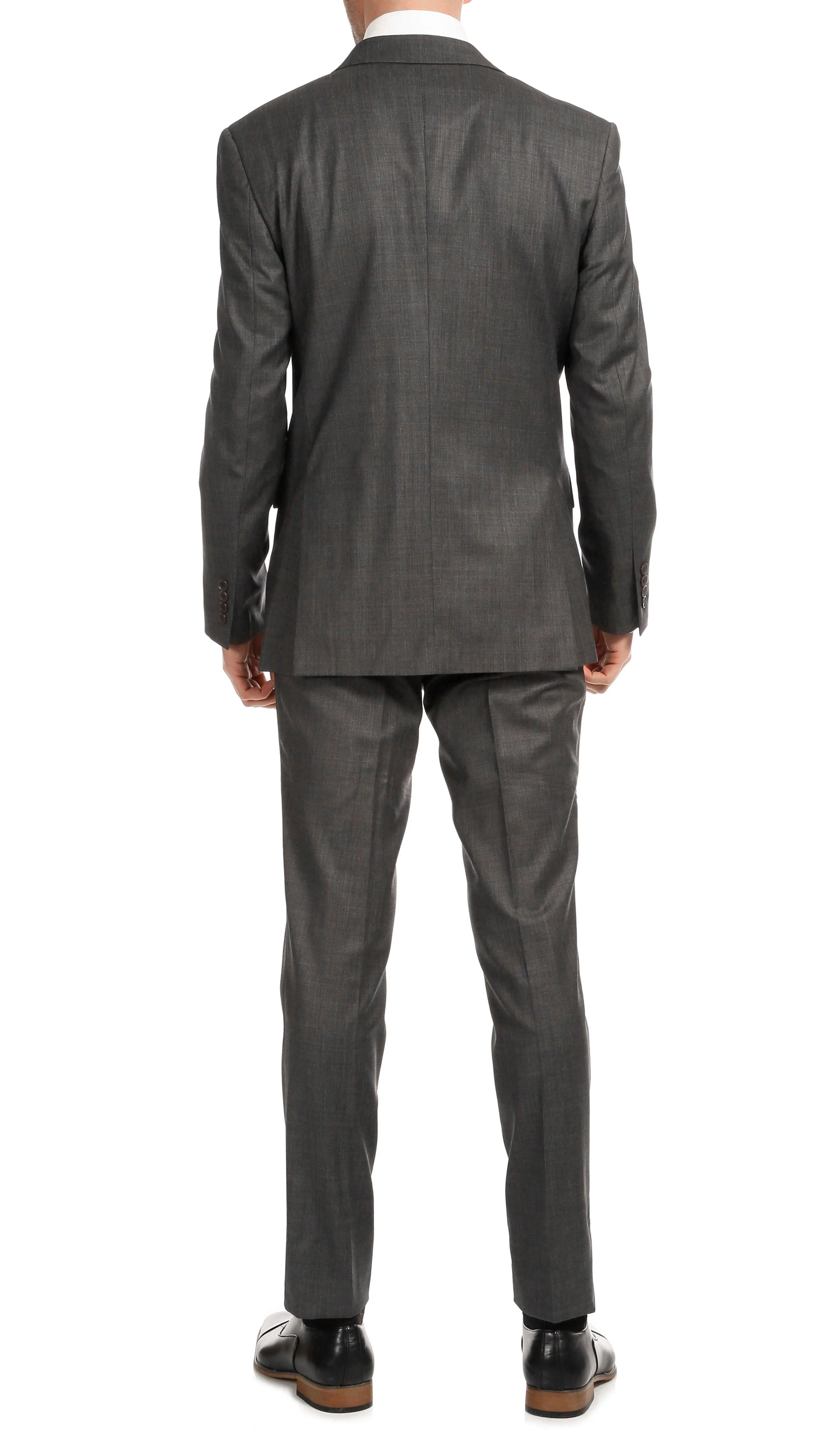 Mason Heather Grey Men's Premium 2 Piece Wool Slim Fit Suit