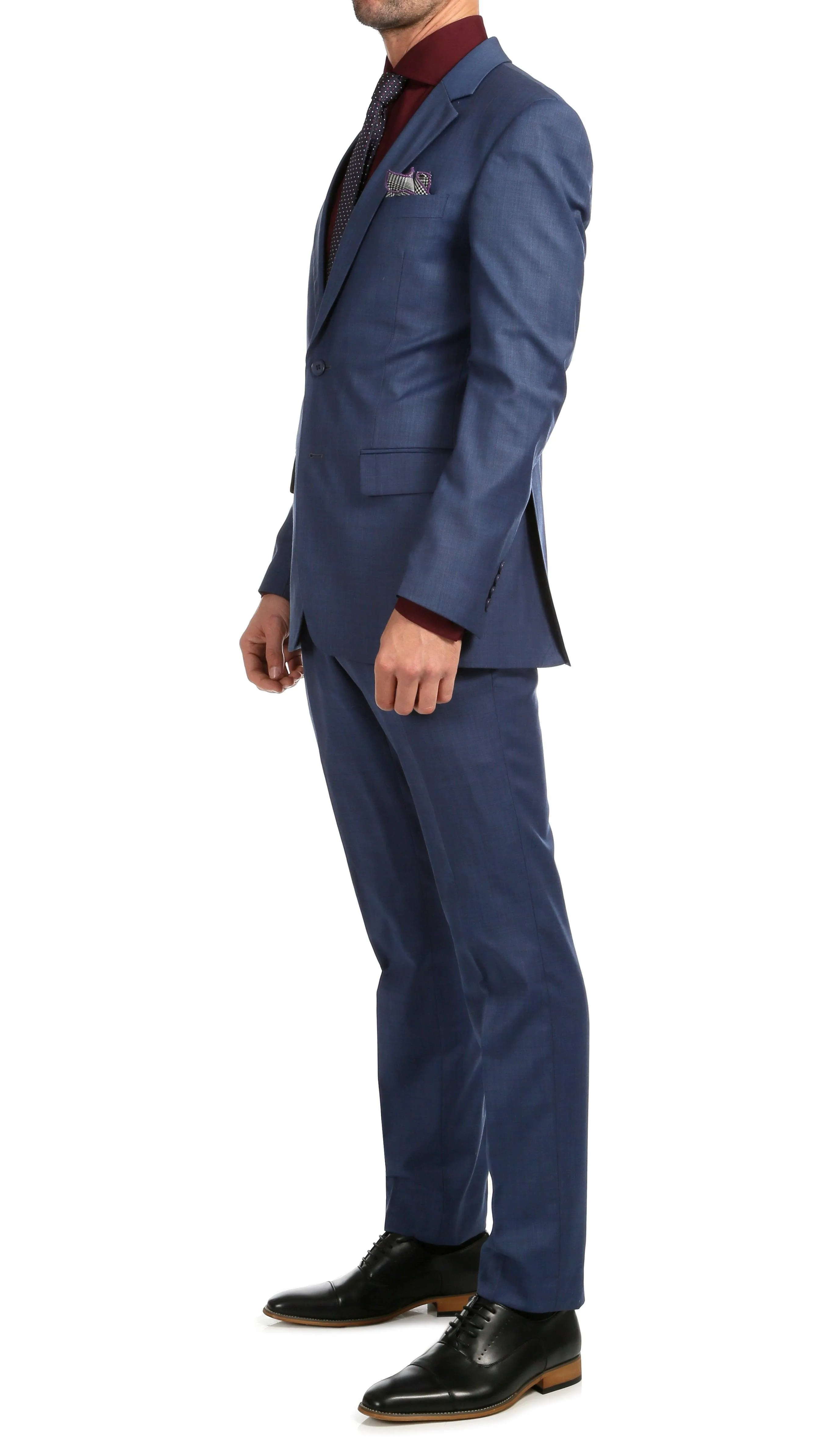 Mason Slate Men's Premium 2 Piece Wool Slim Fit Suit