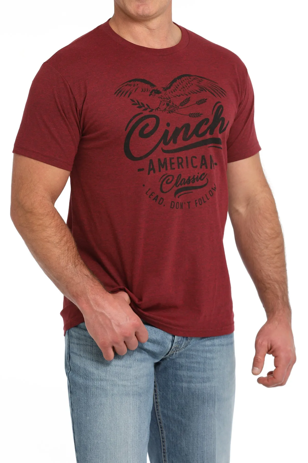 Men's Cinch Red Short Sleeve T-Shirt - MTT1690649