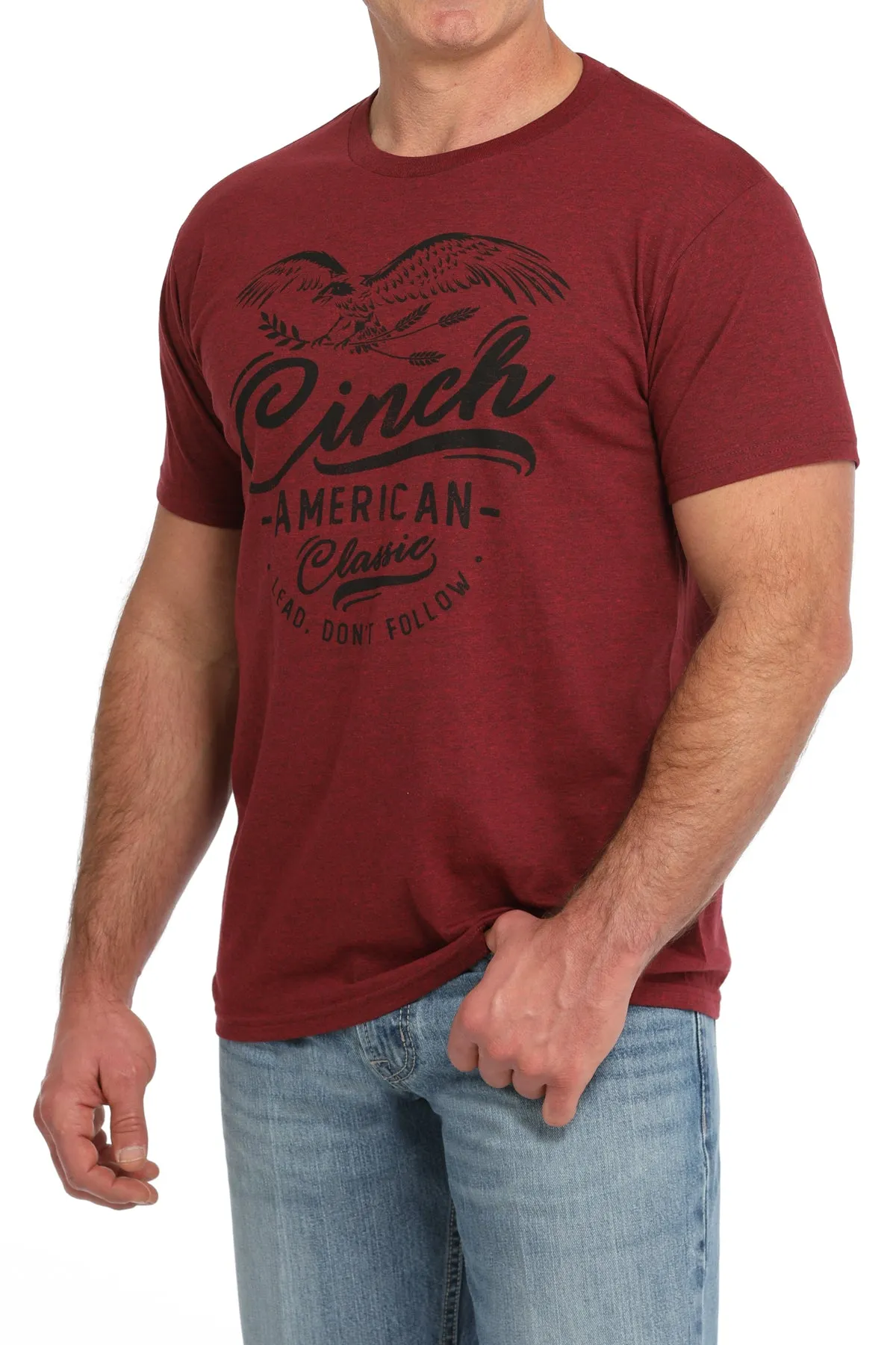 Men's Cinch Red Short Sleeve T-Shirt - MTT1690649