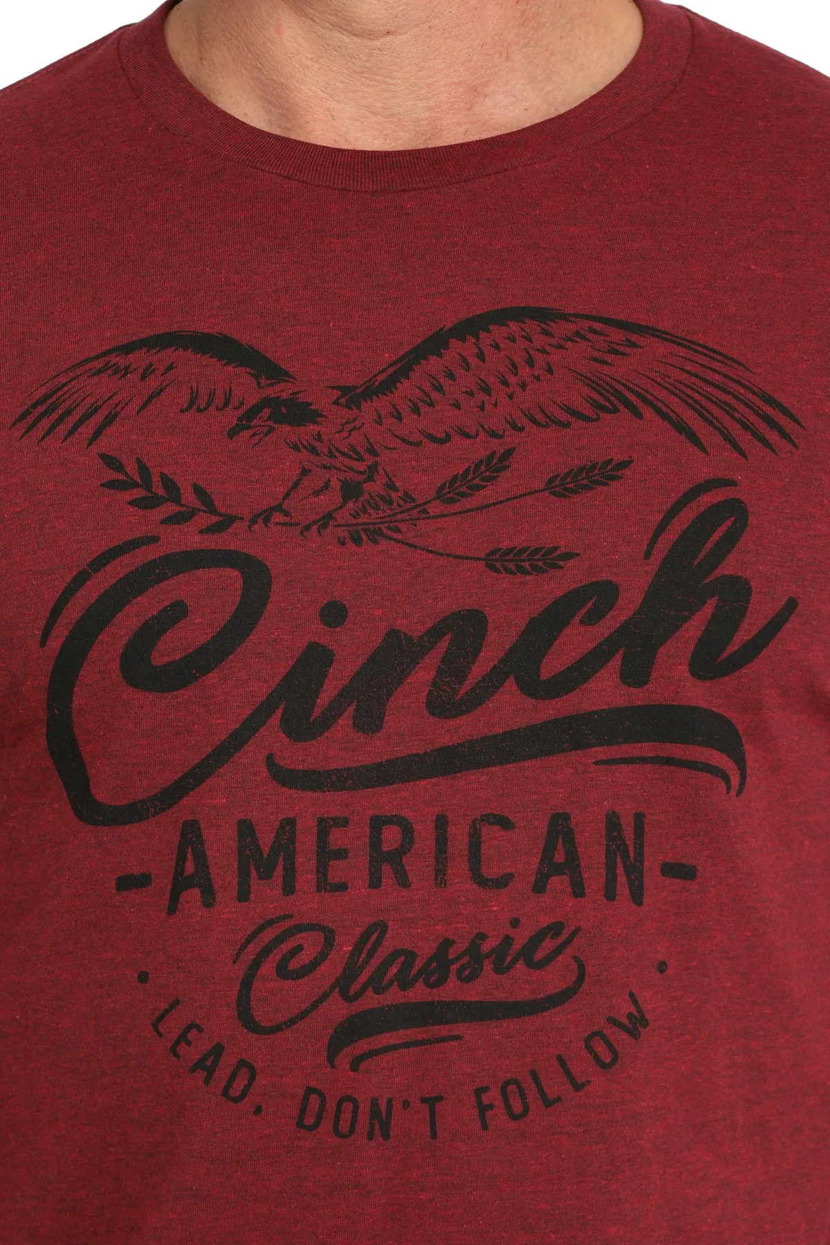 Men's Cinch Red Short Sleeve T-Shirt - MTT1690649