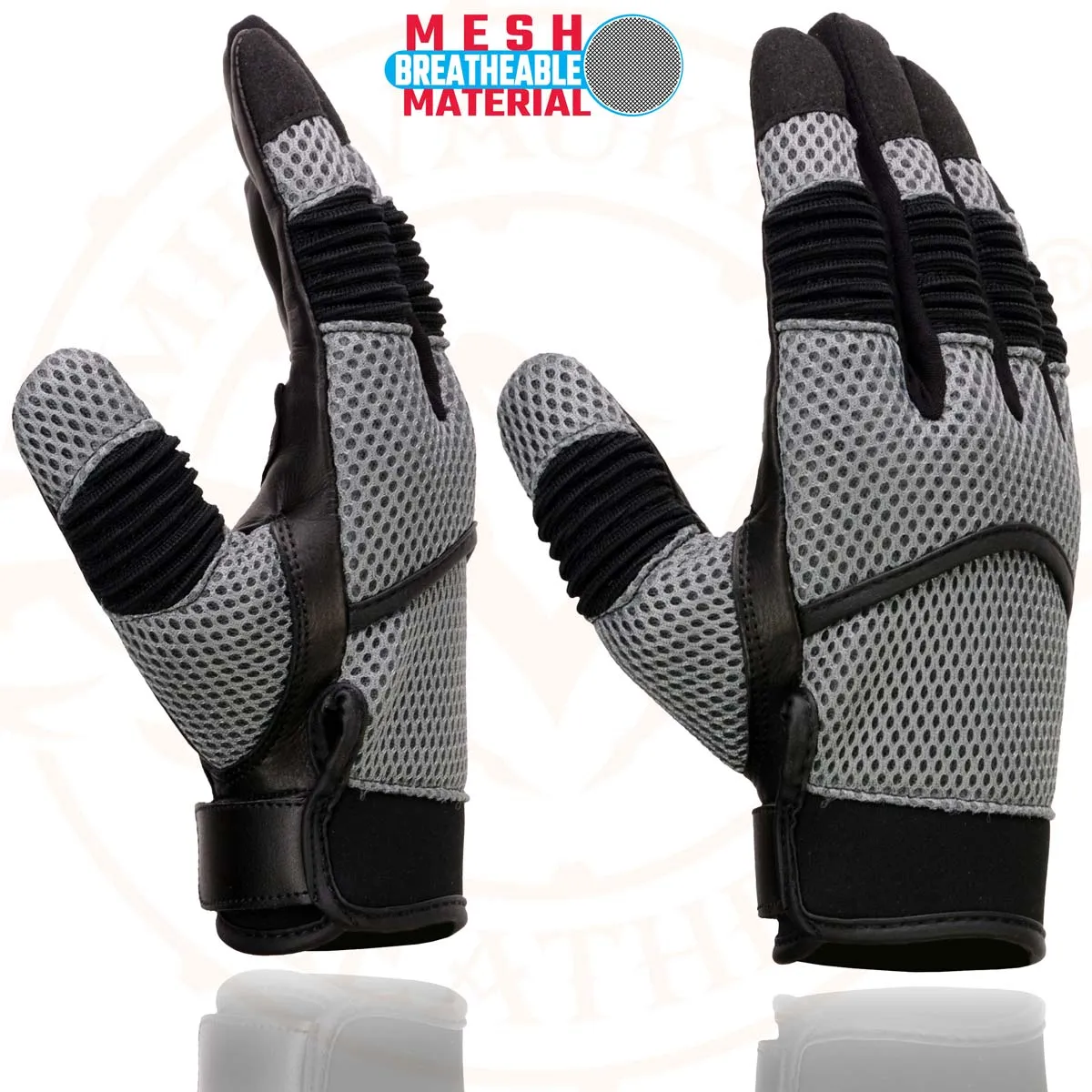 Milwaukee Leather SH791 Men's Black Leather and Grey Mesh Combo Racing