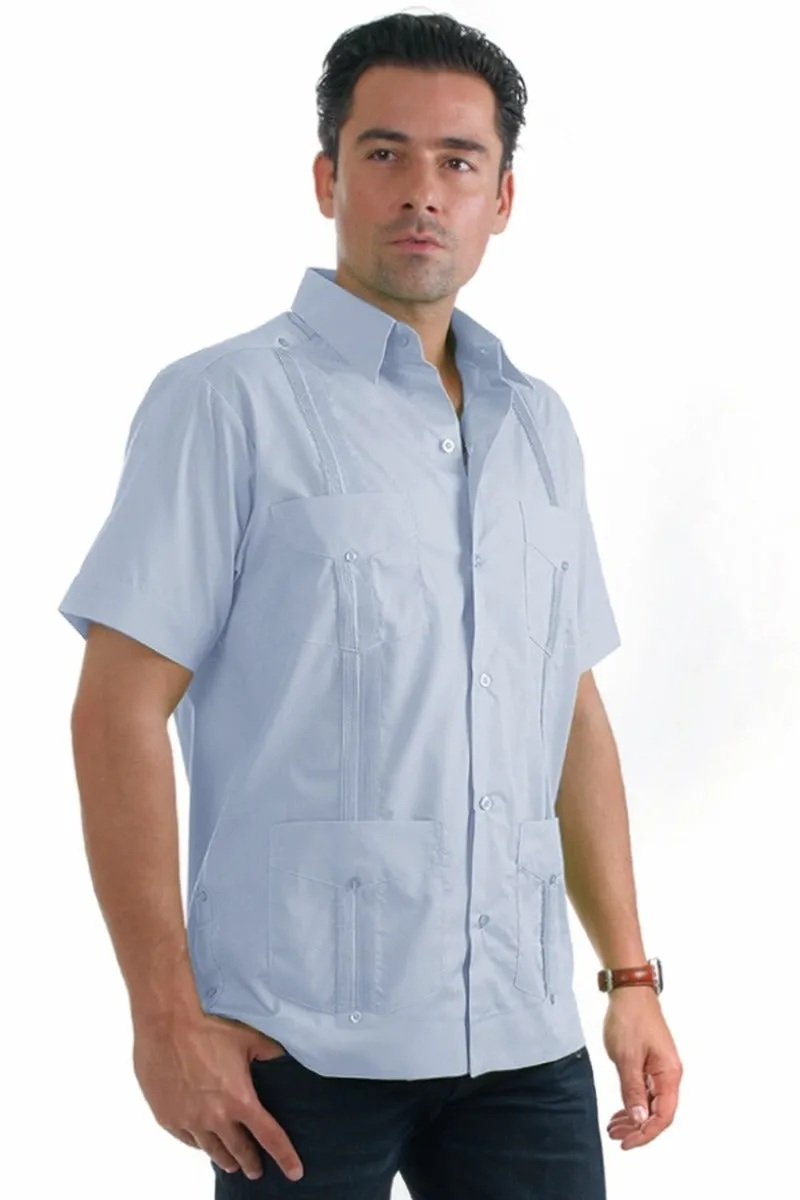 Mojito Collection Big Size Guayabera Shirt Classic Poly Cotton Short Sleeve 3X-8X