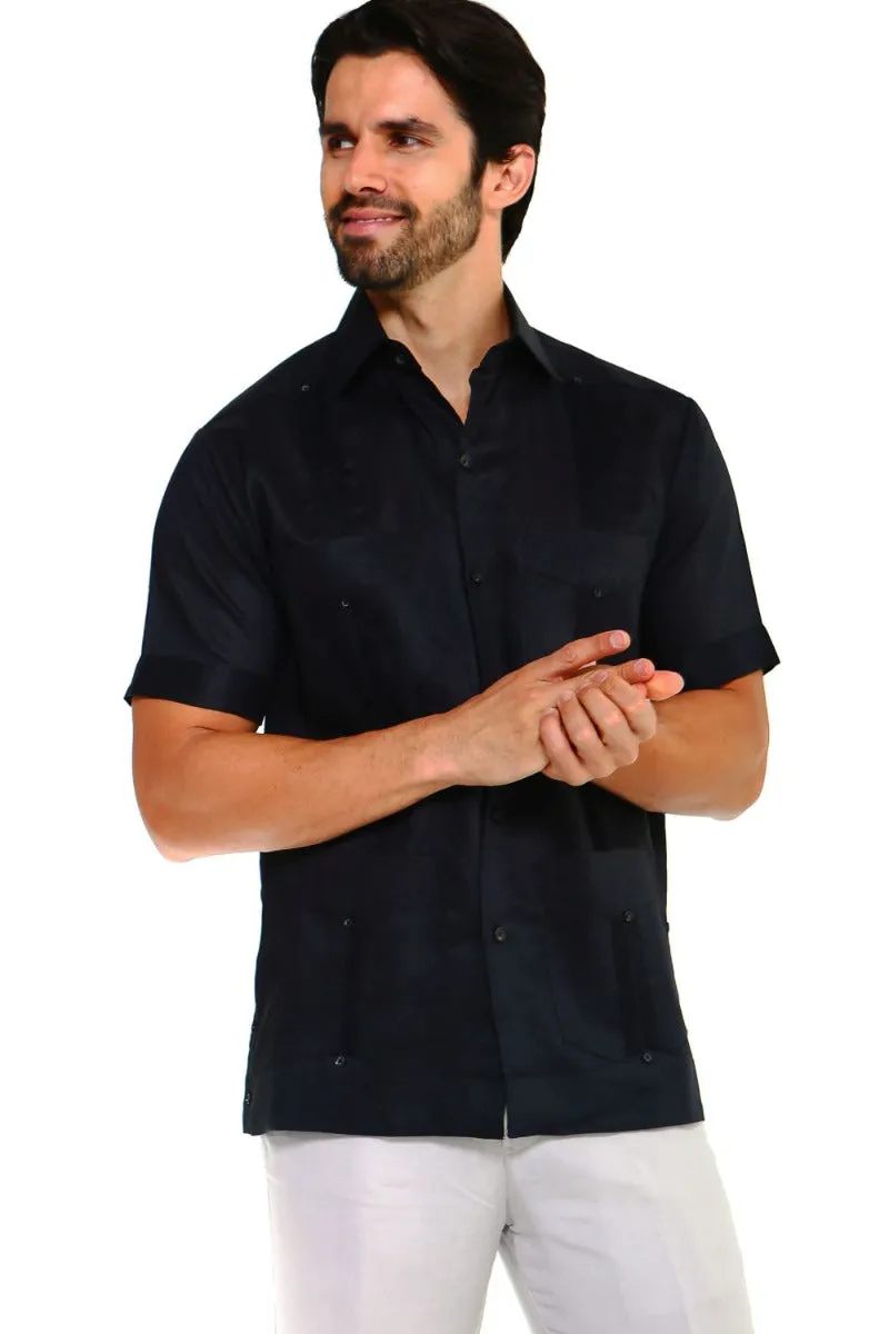 Mojito Collection Big Size Guayabera Shirt Classic Poly Cotton Short Sleeve 3X-8X