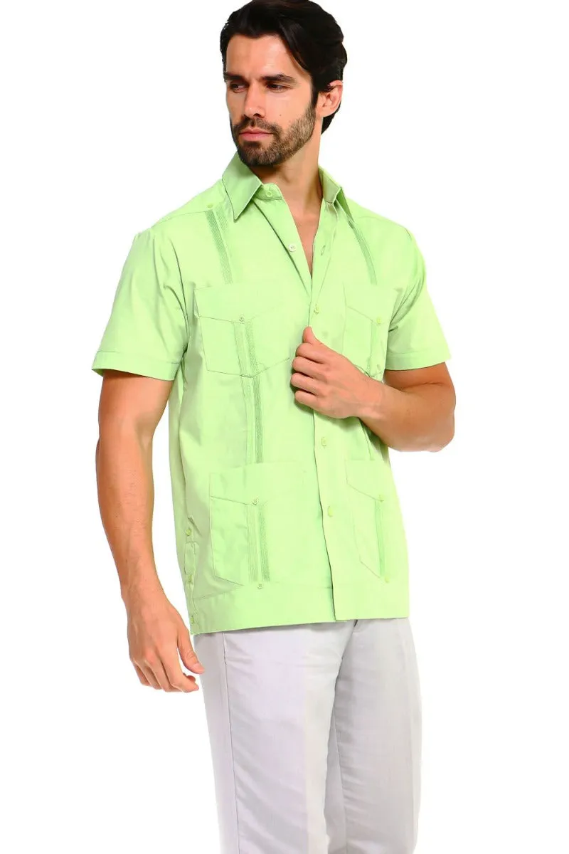 Mojito Collection Big Size Guayabera Shirt Classic Poly Cotton Short Sleeve 3X-8X