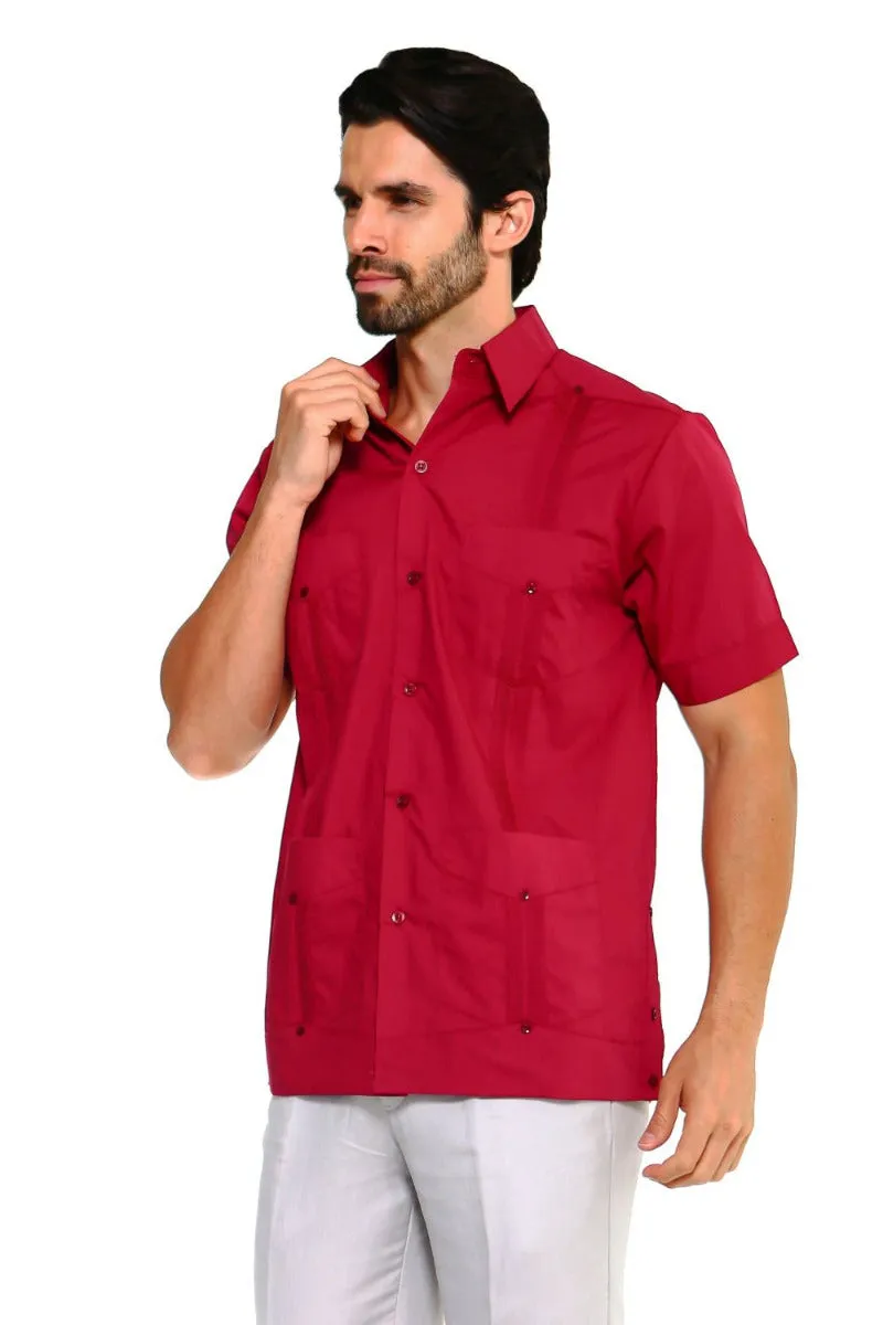 Mojito Collection Big Size Guayabera Shirt Classic Poly Cotton Short Sleeve 3X-8X