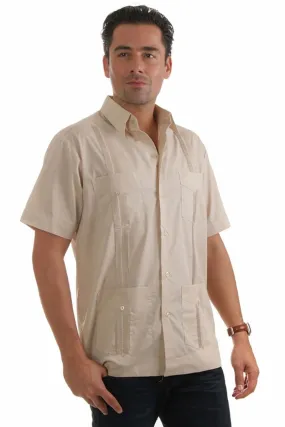 Mojito Collection Big Size Guayabera Shirt Classic Poly Cotton Short Sleeve 3X-8X