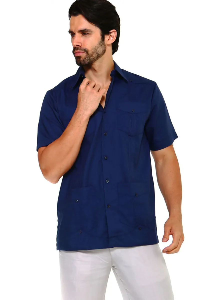 Mojito Collection Big Size Guayabera Shirt Classic Poly Cotton Short Sleeve 3X-8X