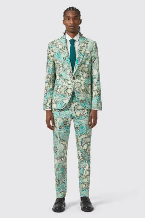 Morris Slim Fit Floral Green Suit