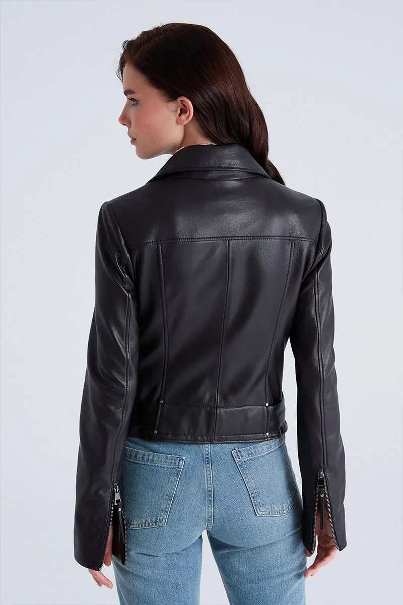 Naomi Women's Leather Biker Jacket