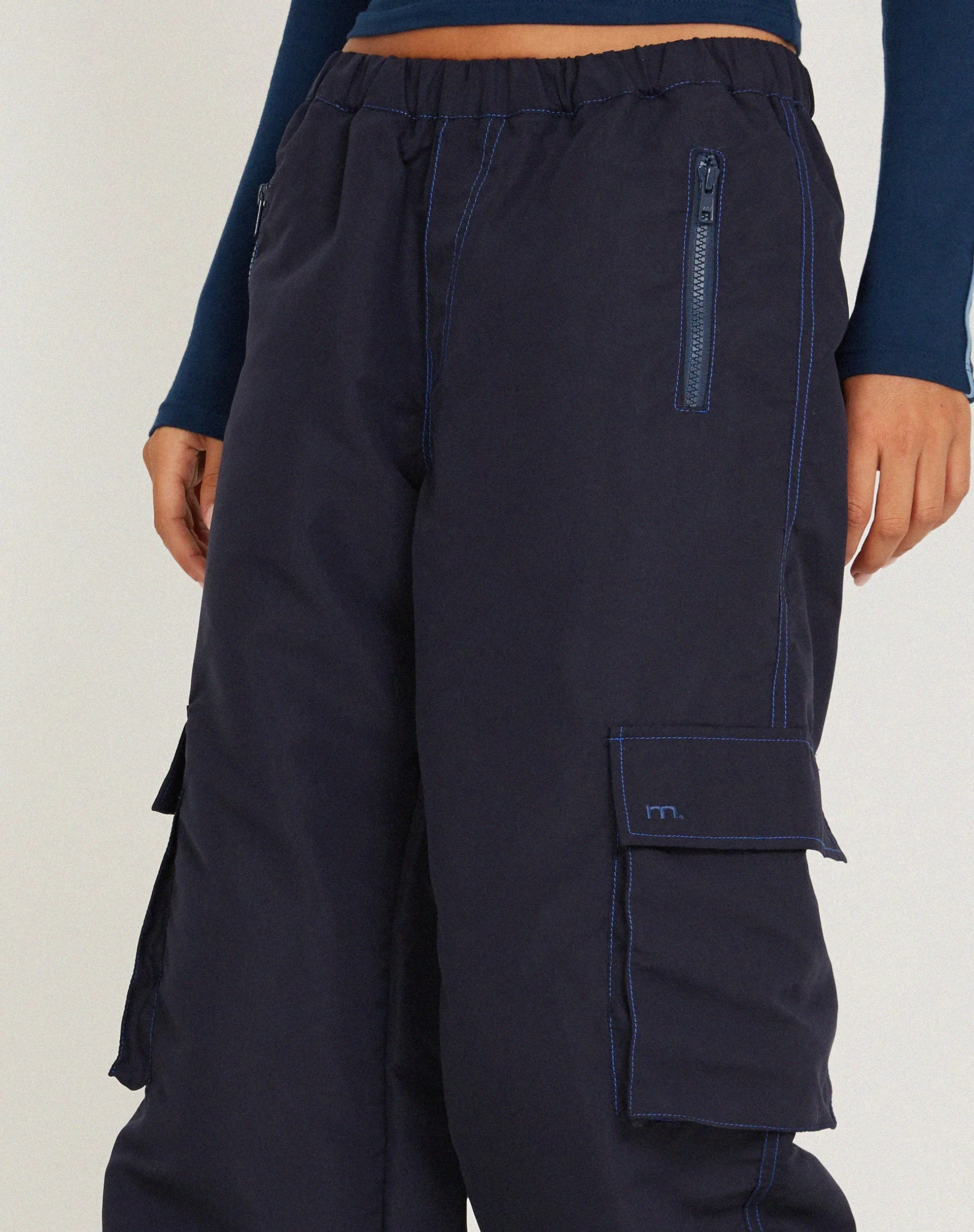 Oriells Cargo Trouser in Navy Top Stitch