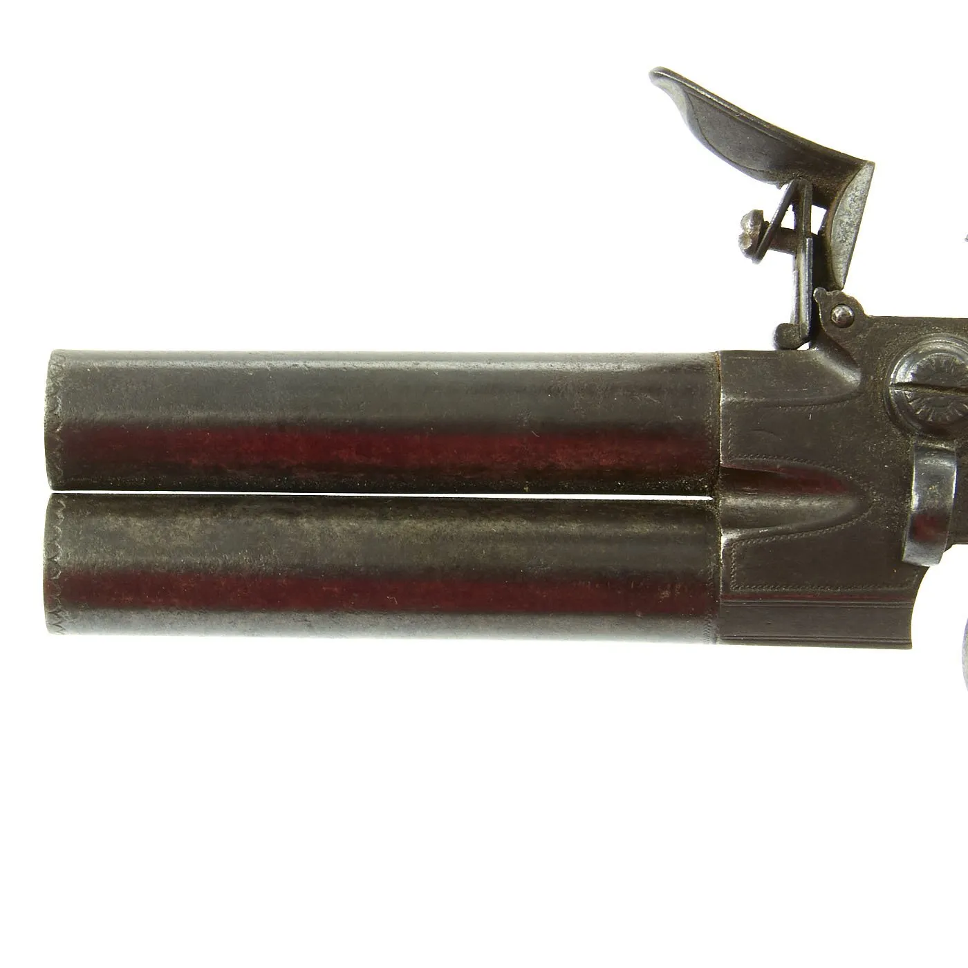 Original British Over & Under Flintlock Double Barrel Tap Action Pistol by Ryan & Watson c. 1770 - 1795