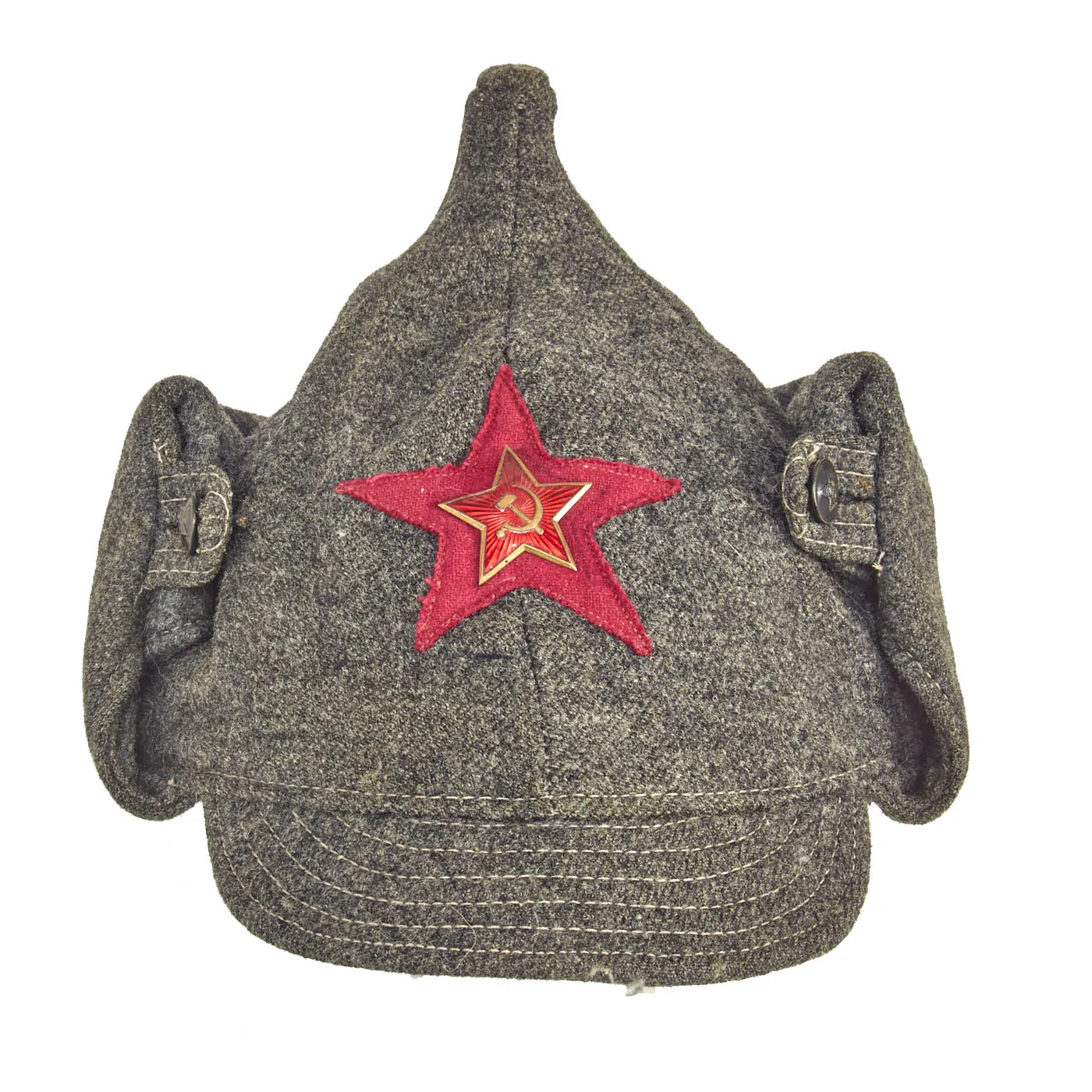 Original Soviet USSR Pre-WWII Unissued M36 Budenovka Infantry Winter Cap - Size 57