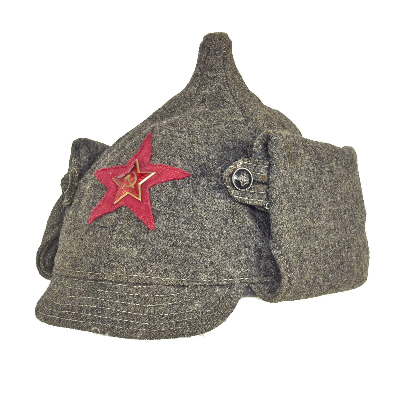 Original Soviet USSR Pre-WWII Unissued M36 Budenovka Infantry Winter Cap - Size 57