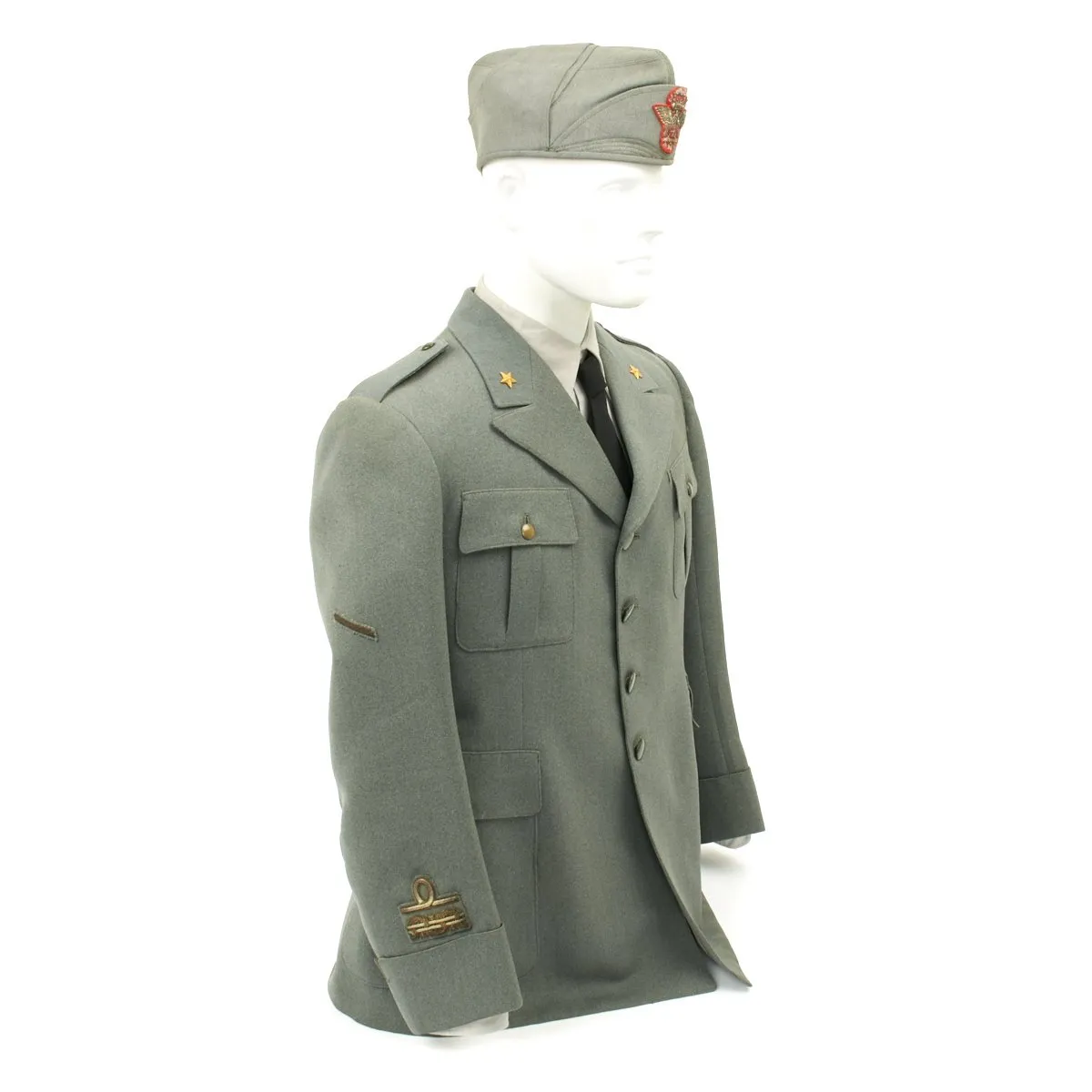 Original WWII Italian General Uniform with Bustina Field Cap and Greatcoat