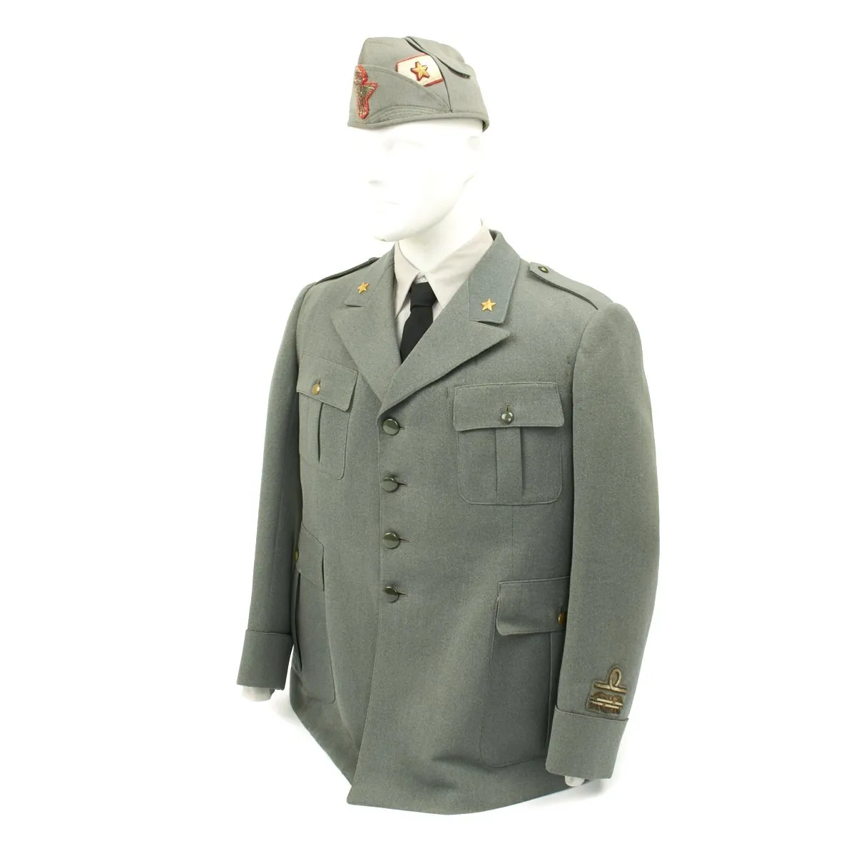 Original WWII Italian General Uniform with Bustina Field Cap and Greatcoat