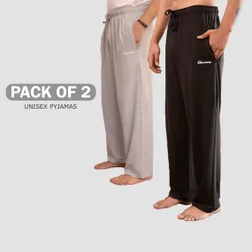 Pack of 2 Unisex Pyjamas - Black & Grey