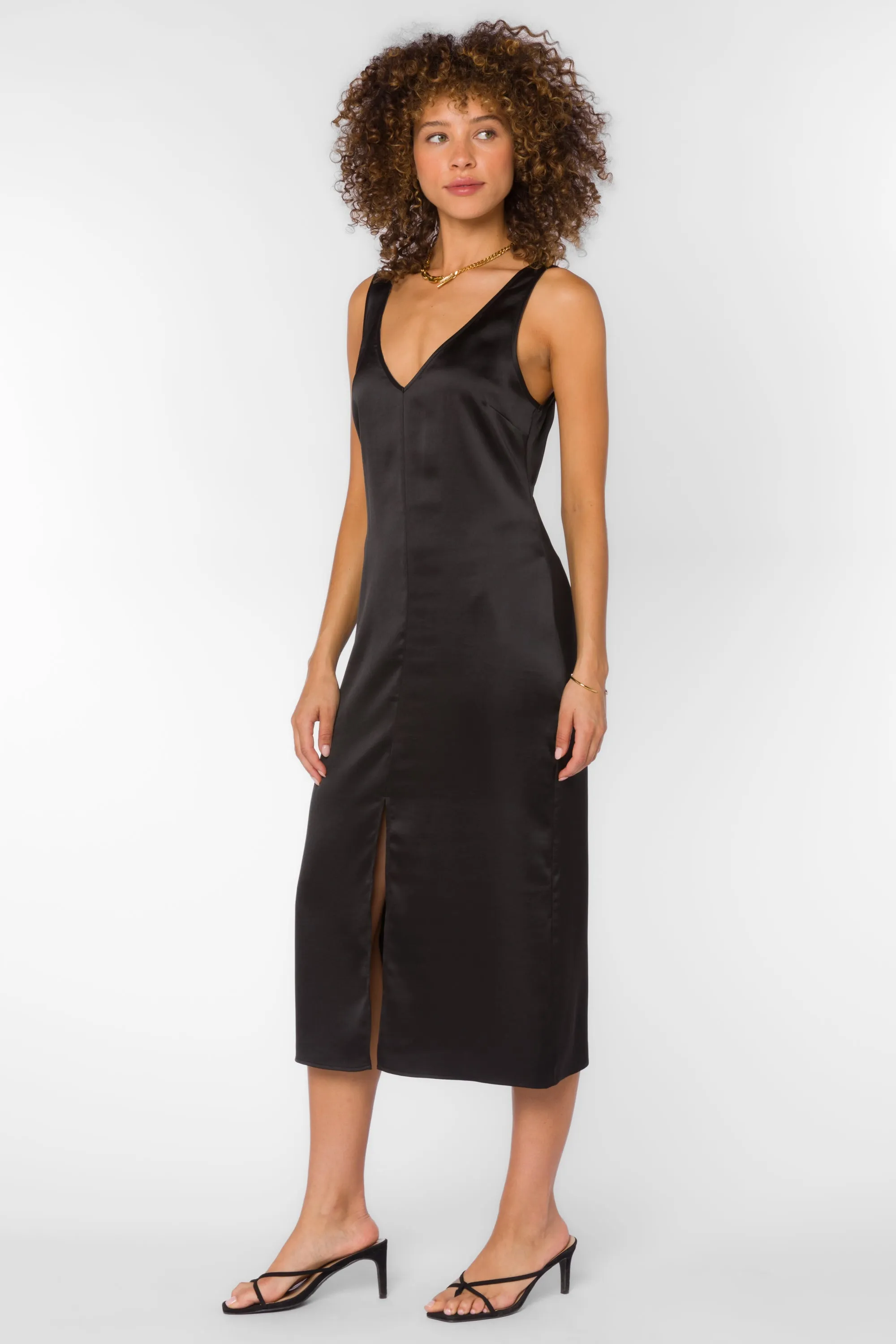 Pandora Black Slip Dress