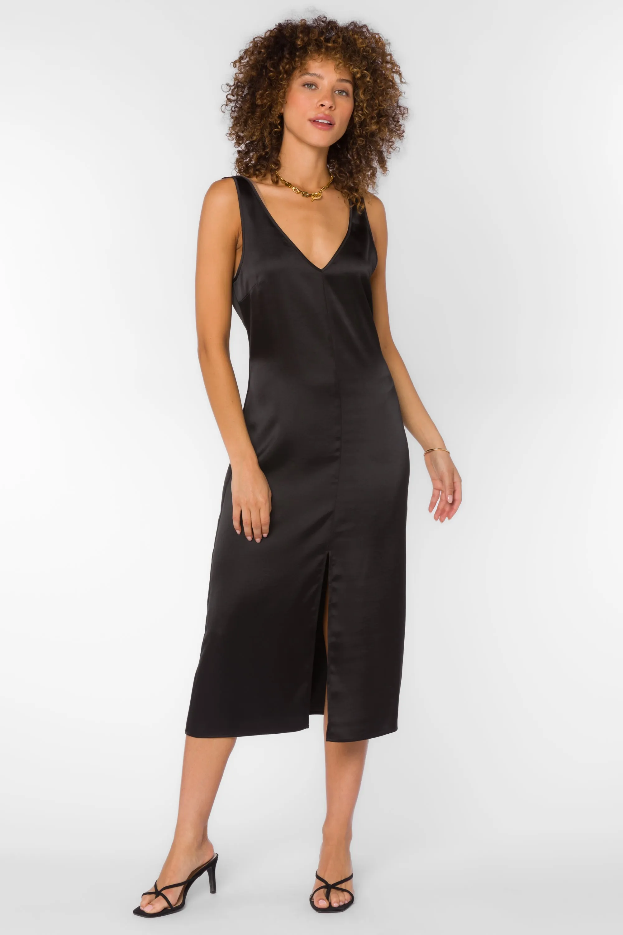 Pandora Black Slip Dress