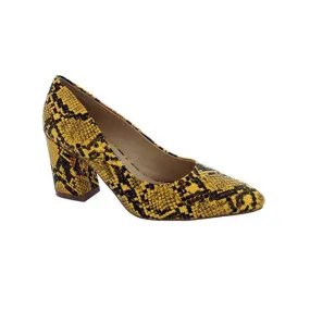 Penny Loves Kenny Venus Women Pump Slip-on Shoes In Yellow Faux Snake