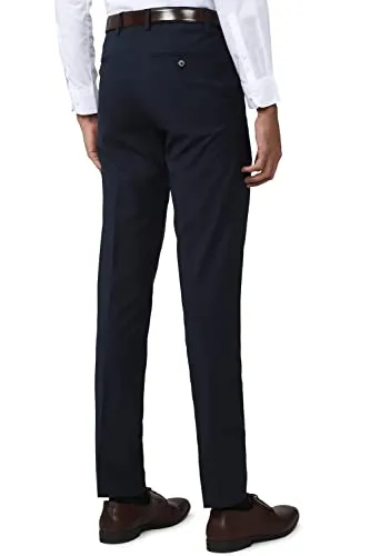 Peter England Men's Slim Work Utility Pants (PETFONSP102735_Navy_34)