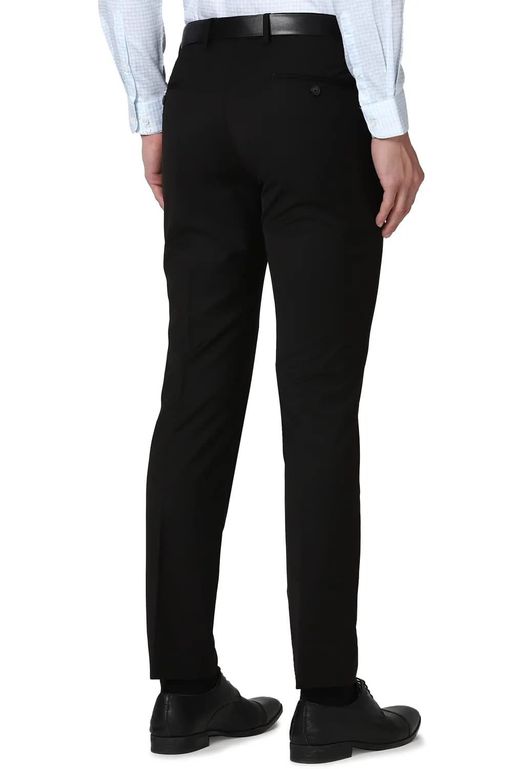 Peter England Men's Slim Work Utility Pants (PITFSSLBG05874_Black_36)