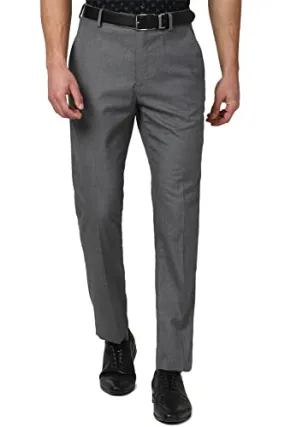 Peter England Men's Slim Work Utility Pants (PITFSSLBU74218_Light Grey_34)