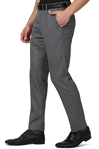 Peter England Men's Slim Work Utility Pants (PITFSSLBU74218_Light Grey_34)