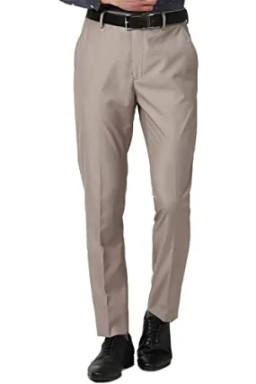 Peter England Men's Slim Work Utility Pants (PITFSSLBW93054_Beige_40)