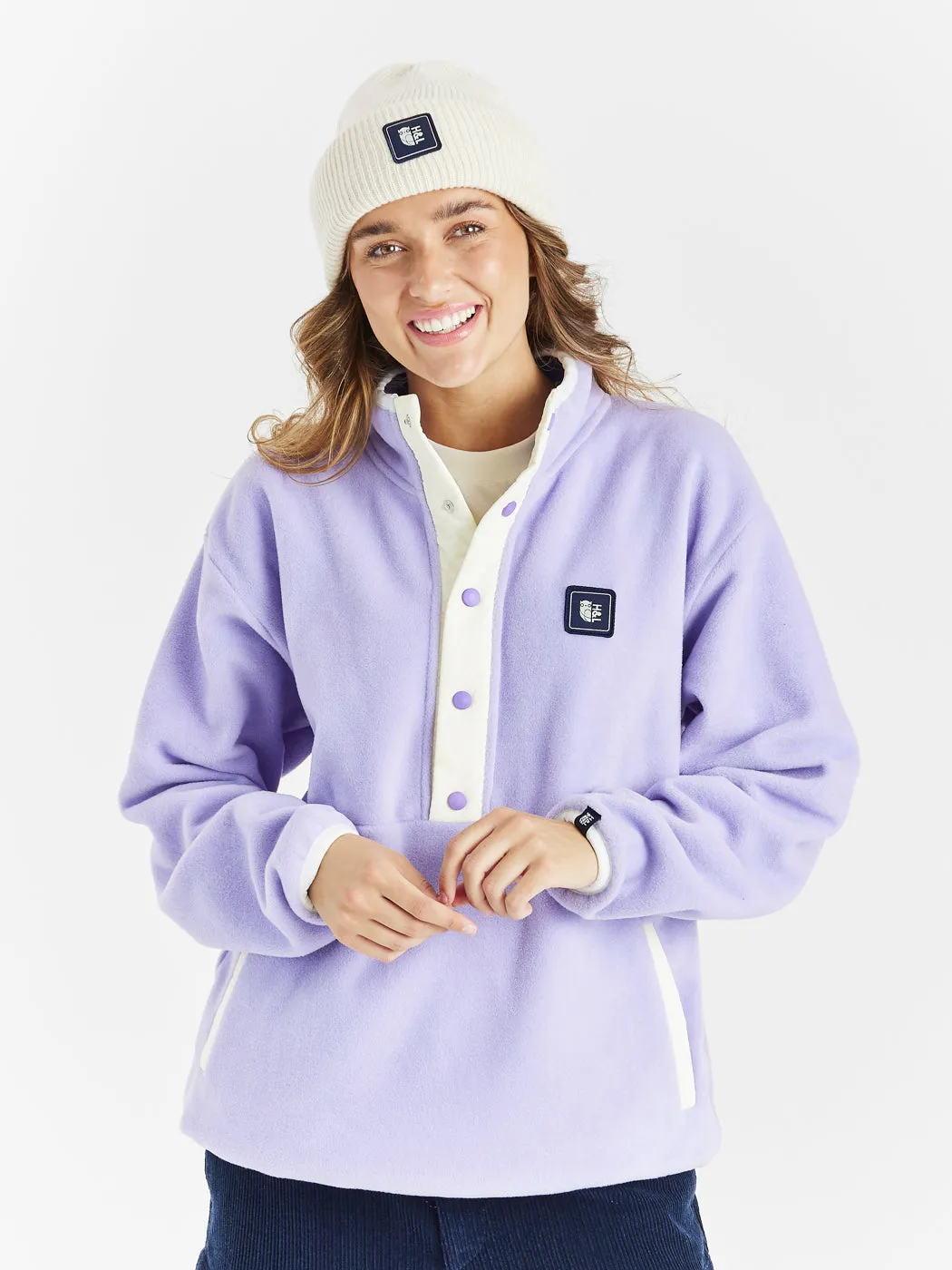 Peyton Popper Neck Fleece Lavender