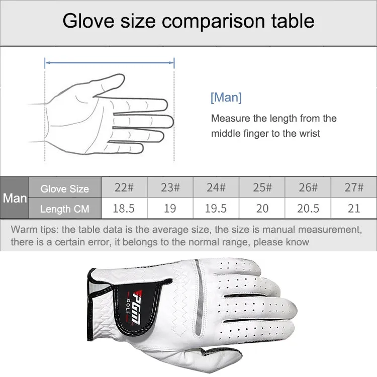 PGM Golf Sheepskin Anti-Slip Single Gloves for Men(Size: 26-Right Hand)