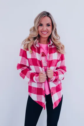 Princess Plaid Shacket - Pink