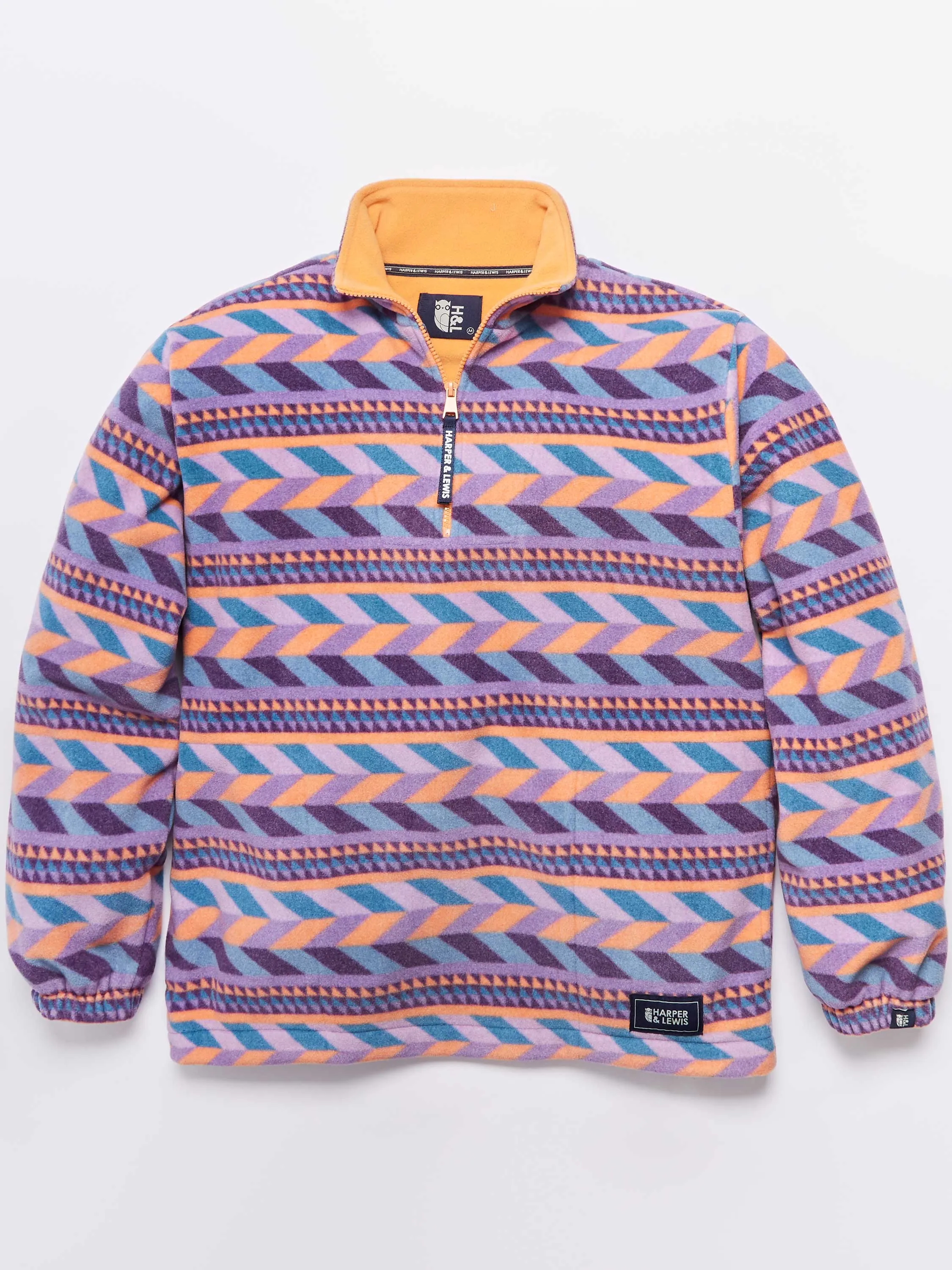 Raine Retro Pattern 1/4 Zip Fleece