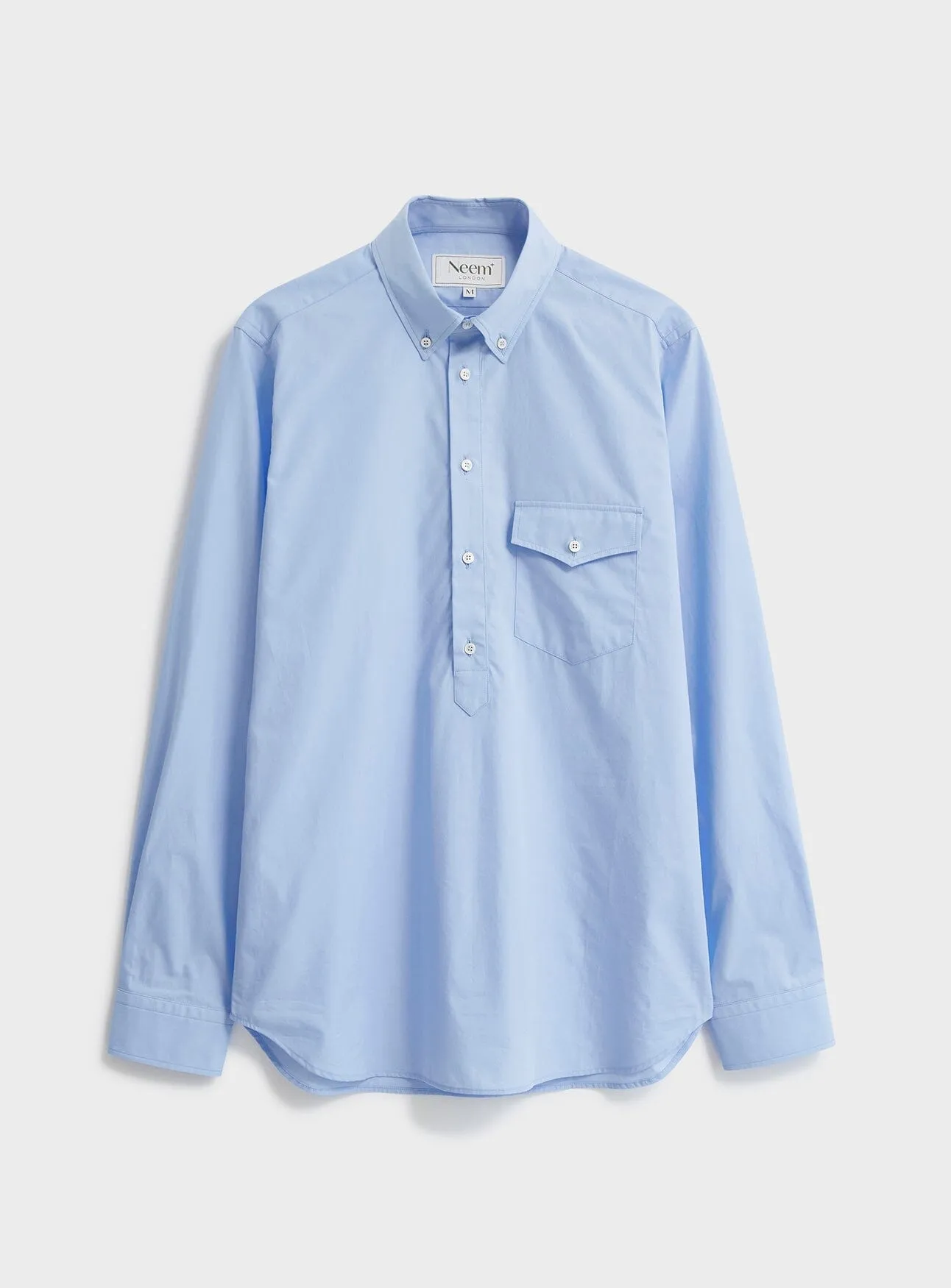 Regenerative Cotton Poplin Sky Modern Button-down Shirt