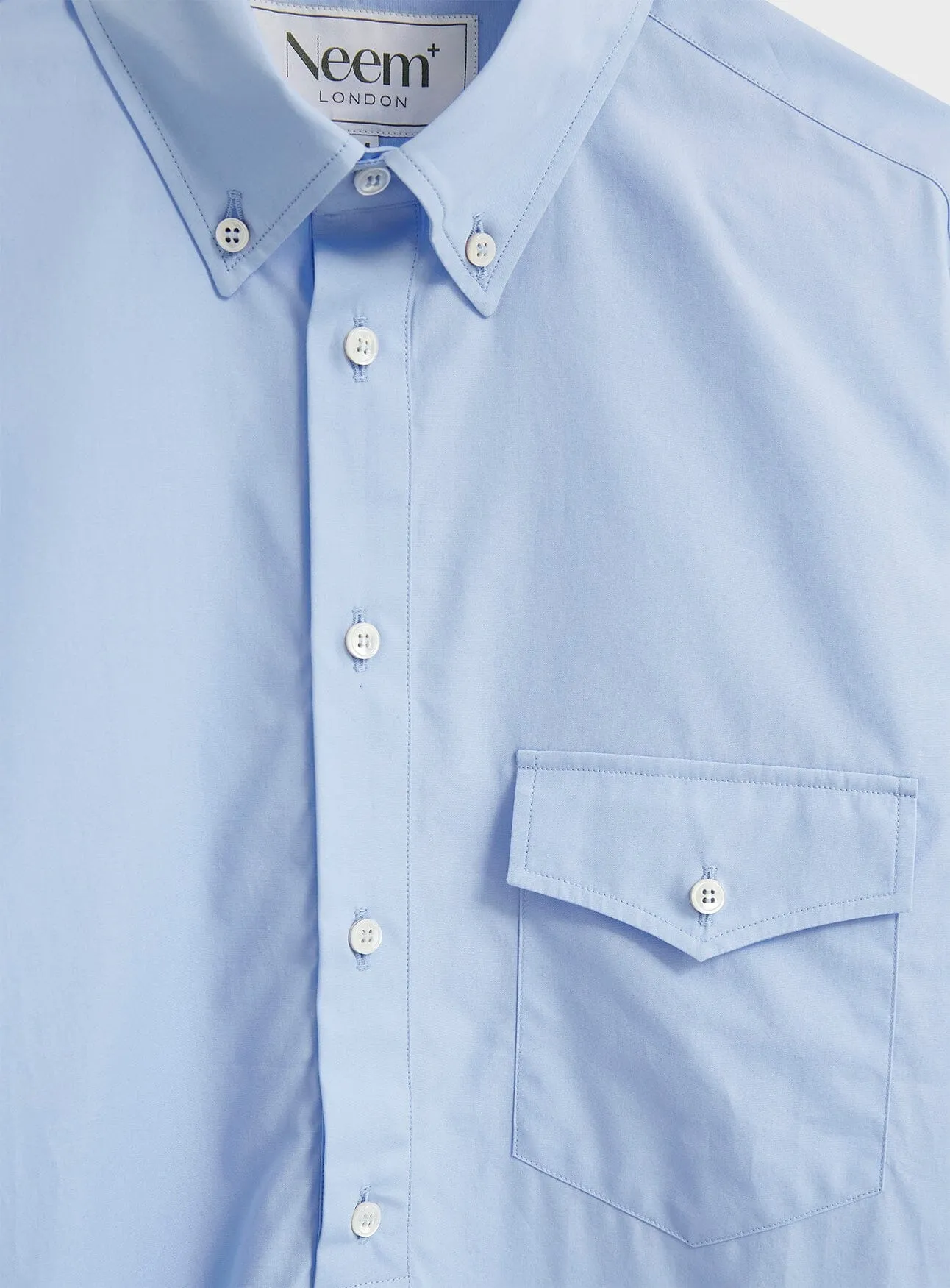 Regenerative Cotton Poplin Sky Modern Button-down Shirt