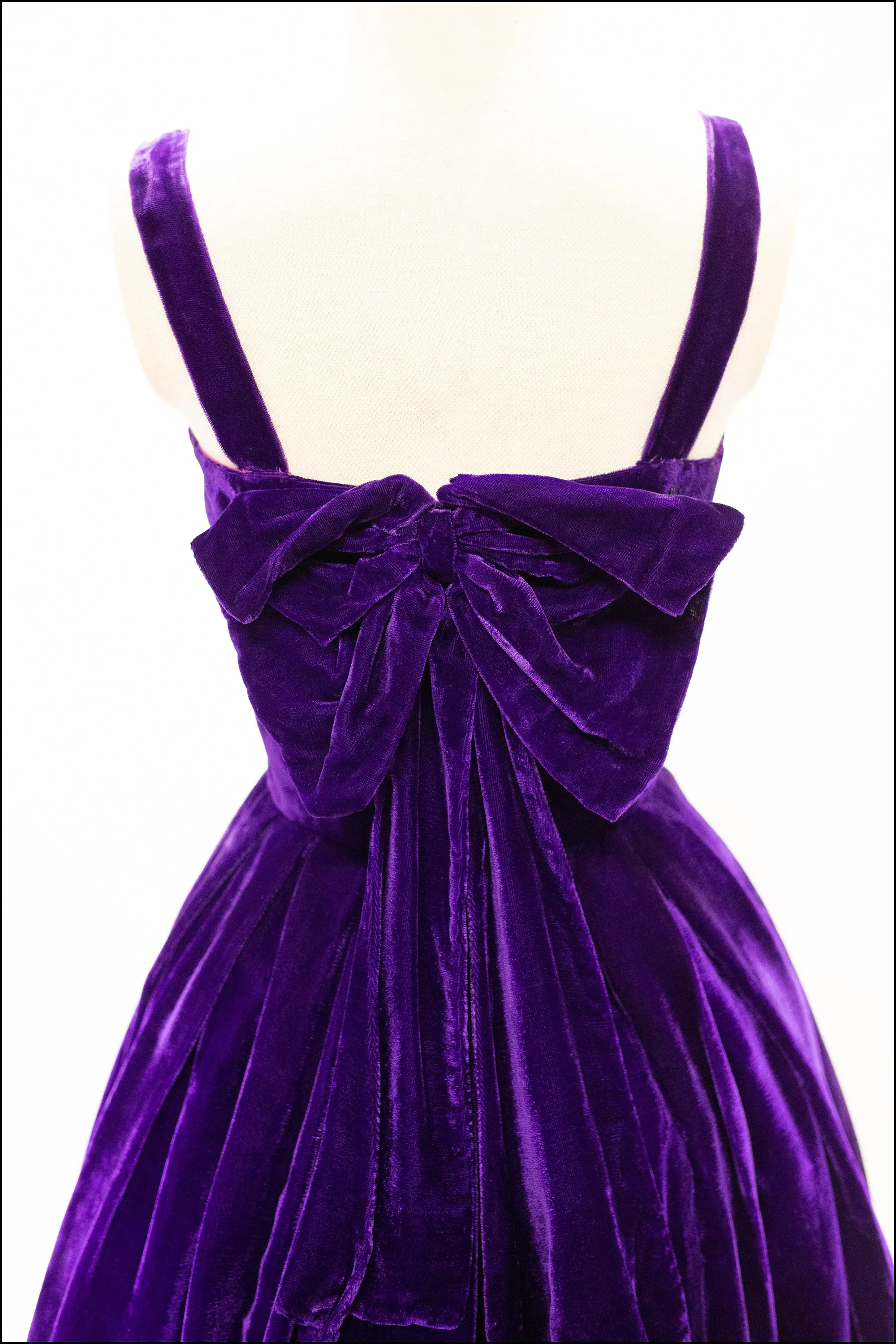 RESERVED Vintage 1950s Purple Velvet Dress (As Is)