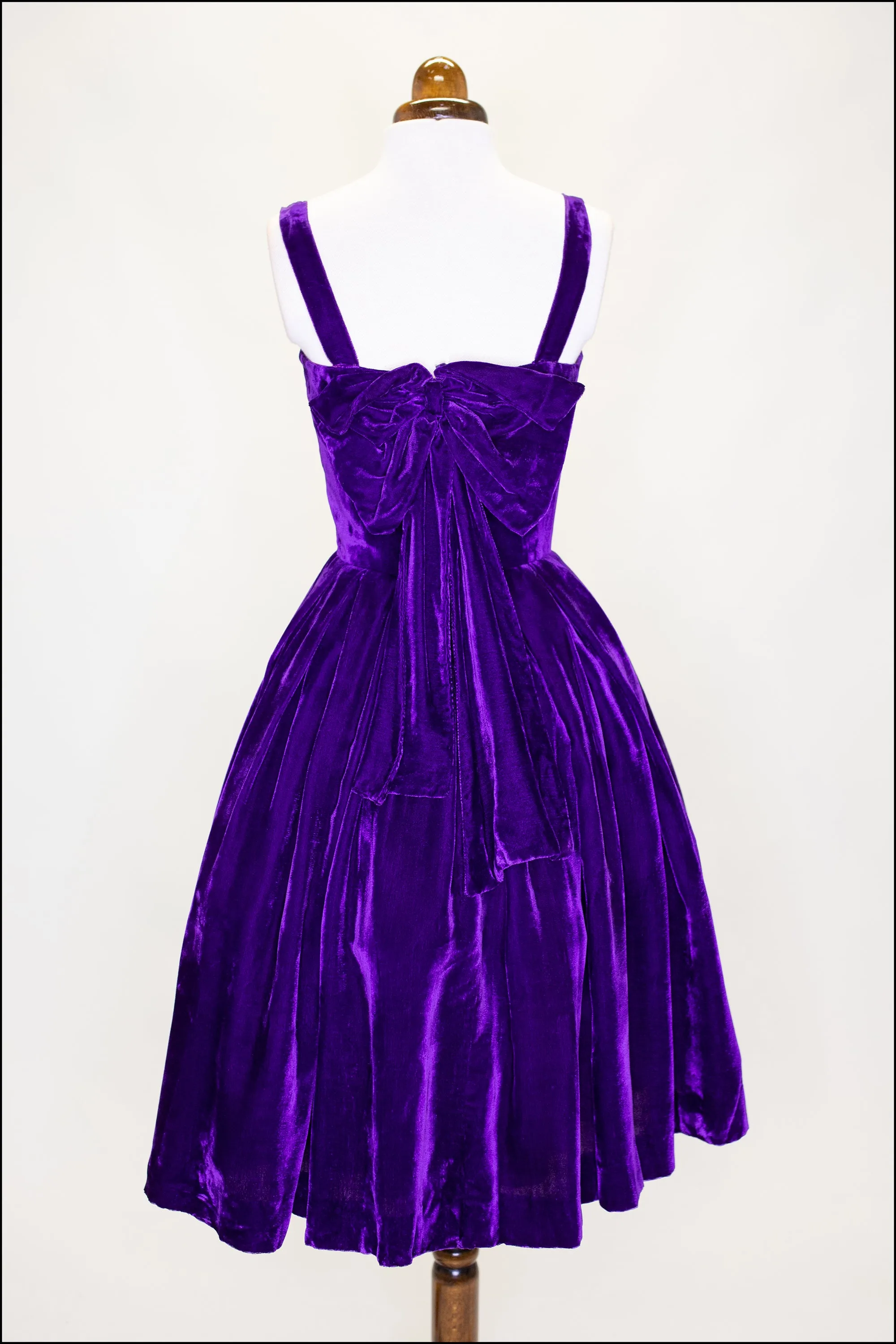 RESERVED Vintage 1950s Purple Velvet Dress (As Is)