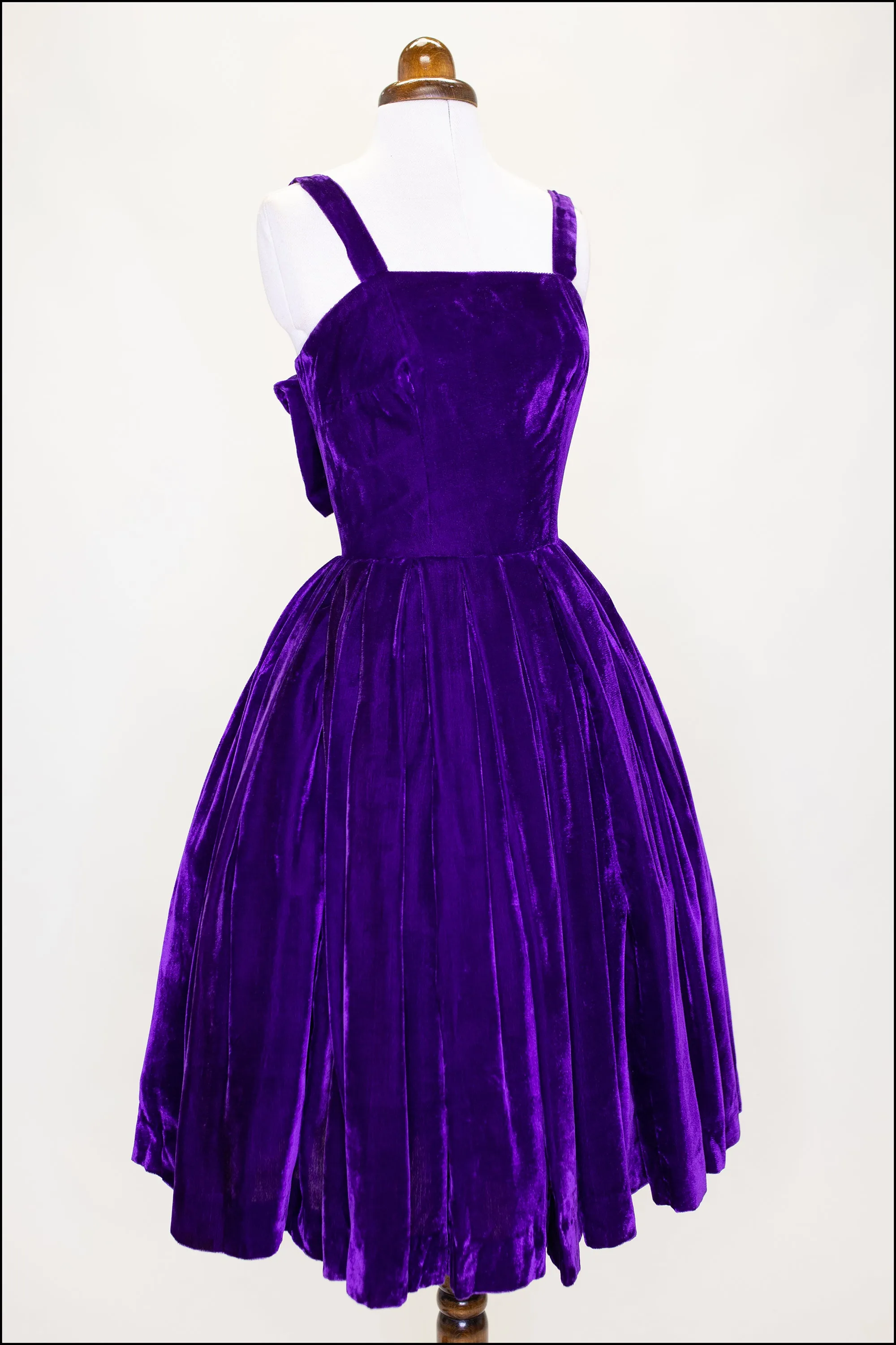 RESERVED Vintage 1950s Purple Velvet Dress (As Is)