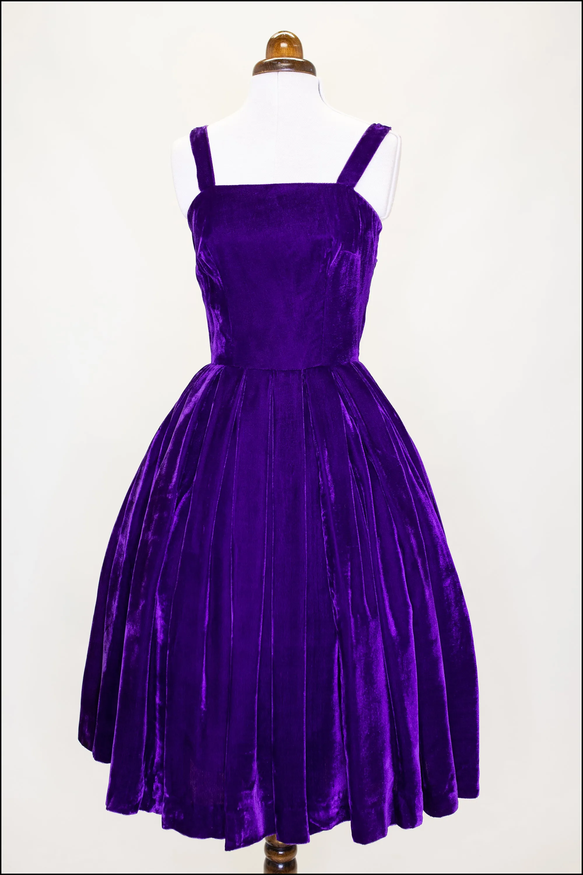 RESERVED Vintage 1950s Purple Velvet Dress (As Is)