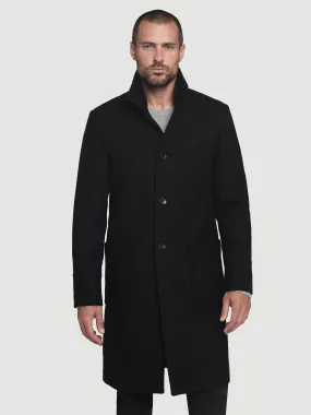 Rib Collar Overcoat -- Noir